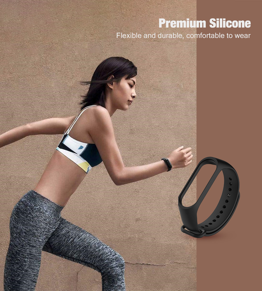 Replaceable Siliconeu00a0Wrist Strap Smart Wristband for Xiaomi Mi Band 4 /Mi Band 3