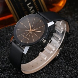 DUOYA XR1565-B Women Minimalist Analog Quartz Leather Wrist Watch