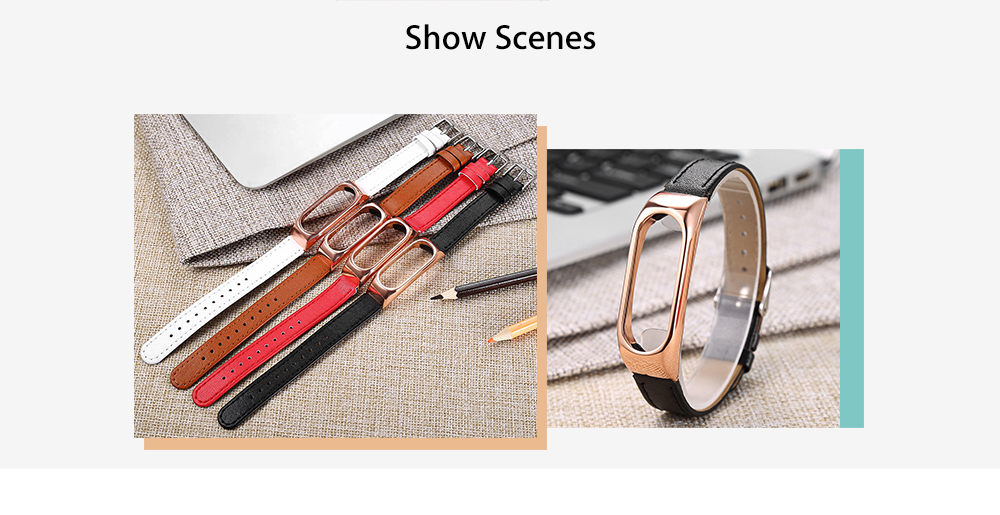 14mm Leather Strap for Xiaomi Mi Band 2 Smart Wristband